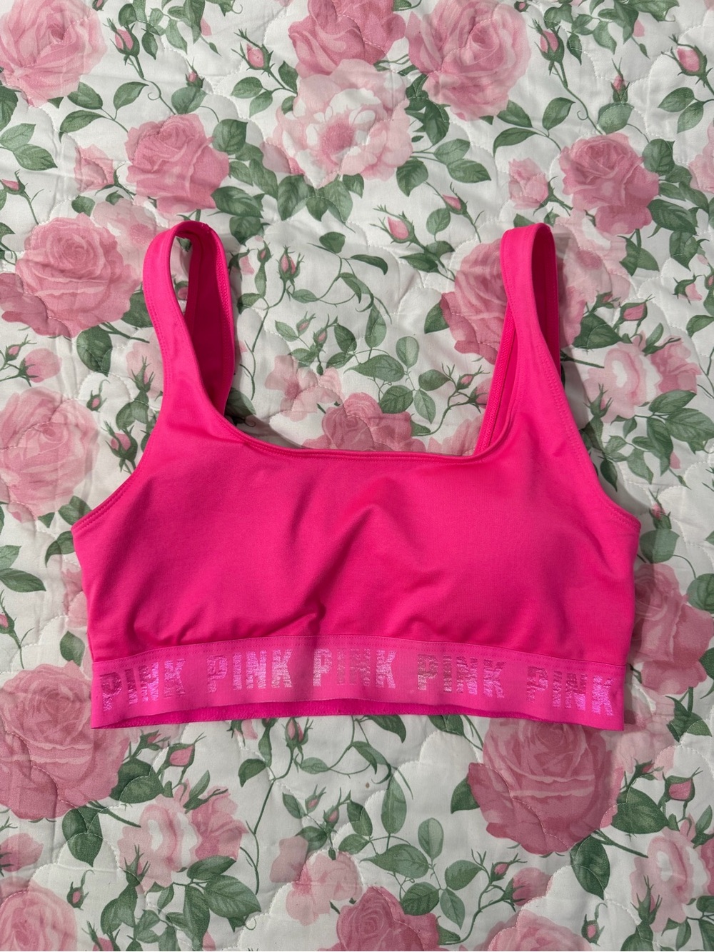 PINK Victoria's Secret Neon Pink Scoop Sports Bralette